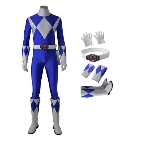 Dan Tricera Ranger Costume Blue Mighty Morphin' Power Rangers Cosplay Costumes