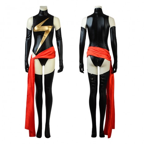 Captain Marvel Costume Carol Danvers Black Thunder Logo Jumpsuit Cosplay Costumes